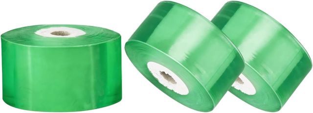 Ruban de greffage pour plantes - Vert - 3 rouleaux de 100 m x 3 cm - Ruban adhésif extensible pour arbres fruitiers et arbres greffés, barrière d'humidité, ruban de réparation des plantes transparent