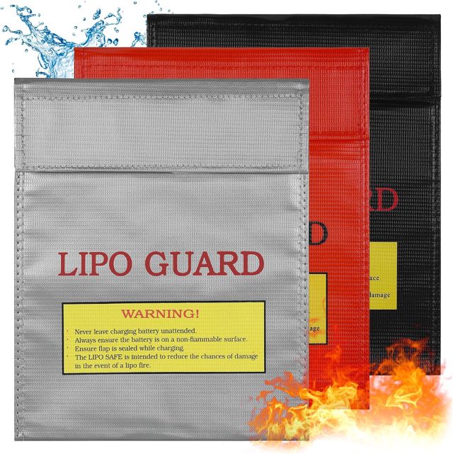 3 Sac Batterie Lipo, 22.5 x 18.5cm Sac Ignifuge Antidéflagrant