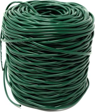 100 m de cordon creux professionnel de 3 mm de diamètre en plastique, vert, dans un filet pratique – Matériau de liaison élastique, tuyau de liaison pour attacher les plantes