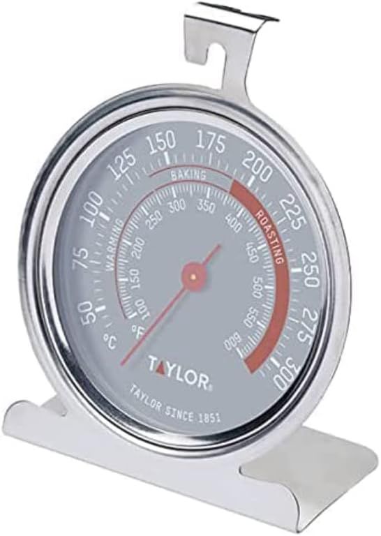Taylor Pro Thermomètre de Cuisson au Four, Jauge de Température de Cuisine Précis et Multi-Fonctions pour Cuisson au Four ou Barbecue, Résistant Jusqu'à 300°C, Garanti 5 Ans, Acier Inoxydable