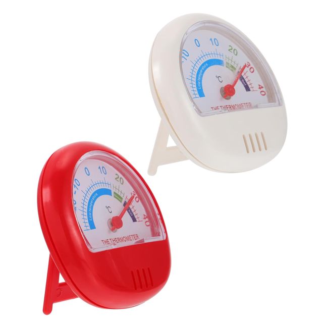 Lurrose Thermomètres et Réfrigérateur en Plastique Lot de 2 Rouge Mesure Facile Température Outil Pratique Cuisine Congélateur