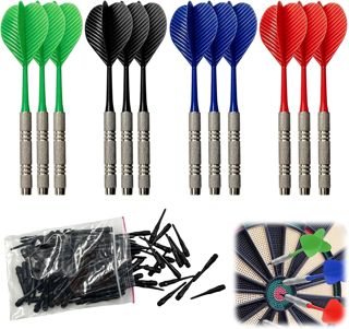 Flechette Pointe Plastique，12 Pcs avec 100 Pcs Pointe en Plastique