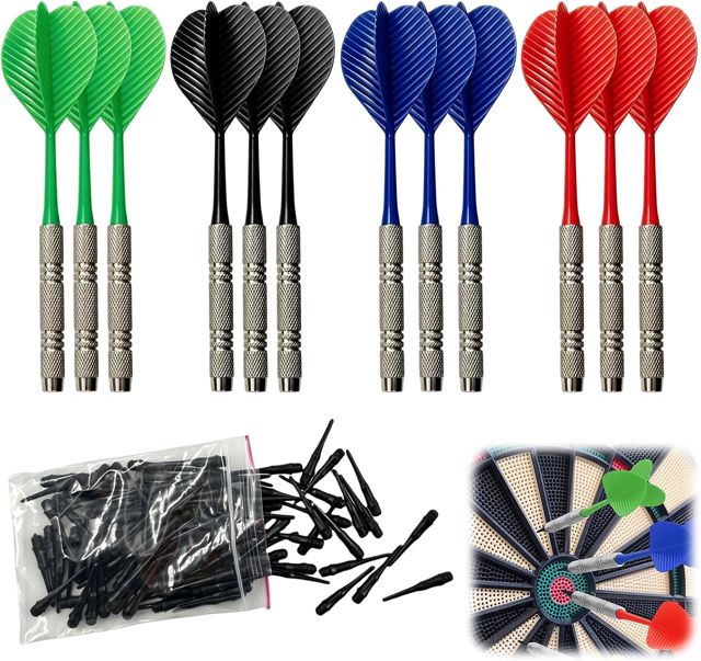 Flechette Pointe Plastique，12 Pcs avec 100 Pcs Pointe en Plastique