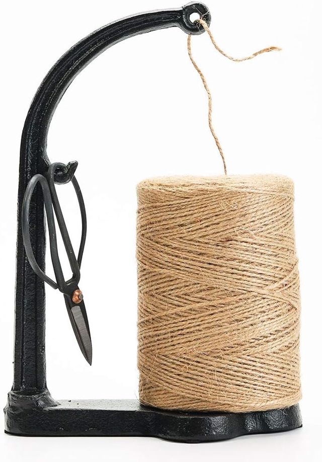 Sungmor Porte-ficelle en fonte et ciseaux - Style vintage - Pour jardin, emballage cadeau, machine à coudre