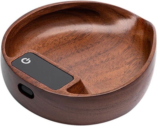 Balance de cuisine électronique en bois de noyer, précision de 0,1 g, rechargeable via USB-C, base en silicone antidérapante, pour expresso, café et pâtisserie, aspect bois