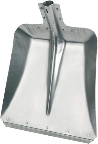 Kerbl Aluschaufel Größe 9 (Breite 36 cm, Gartenschaufel/Stallschaufel, aus Aluminium, mit verzinkter Stoßkante, Schneeschieber, Ohne Stiel) 2966