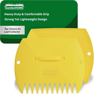 GardenHOME Ramasse-Feuilles à Main pour Jardin, Grandes Griffes Jaunes, 1 Paire
