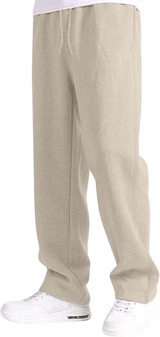 Pantalon Jogging Homme avec Cordon de Serrage et Poches Pantalons de Sport Taille Élastique et Coupe Droite, Training ou Travail Décontracté Survêtement Joggers Baggy Large S-3XL