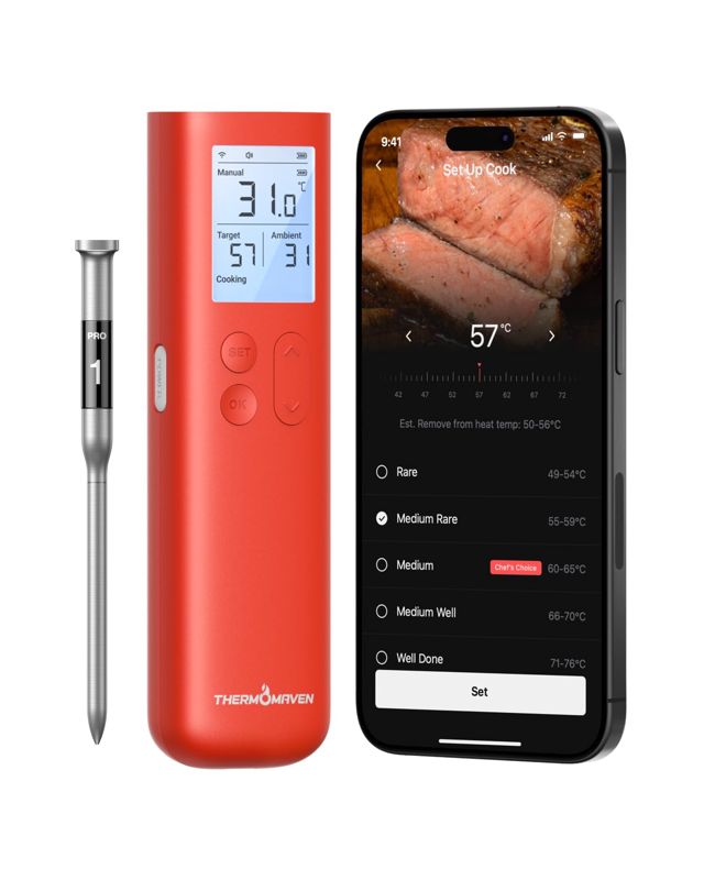 ThermoMaven G1 Thermomètre Cuisine Sans Fil, Wi-Fi et Sub-1G, Signal 10X