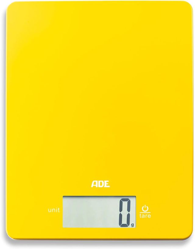 ADE Balance de cuisine numérique avec une capacité de 5 kg | balance précise au gramme | grand écran | corps extra-plat de seulement 9 mm de haut | noir