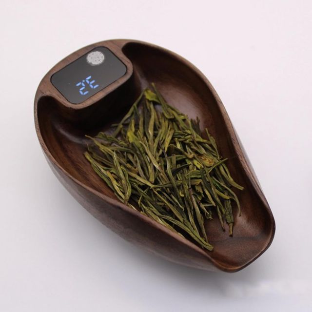Balance à thé en Bois, Balance de Cuisine Numérique de Haute Précision 0,1g 0,01oz, avec Batterie Rechargeable, pour la Cuisson du café et du thé