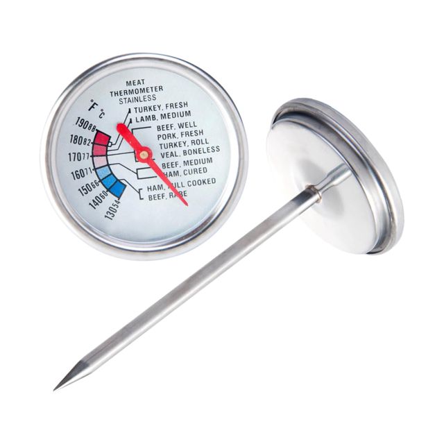 POPETPOP Thermomètre Sonde de Cuisson Rapide Argenté en Acier Inoxydable à Viande et Facile à Nettoyer Cuisine et Barbecue