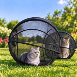 Parc à jeux pour chat à roulettes panoramique 360° avec ballon (#1)