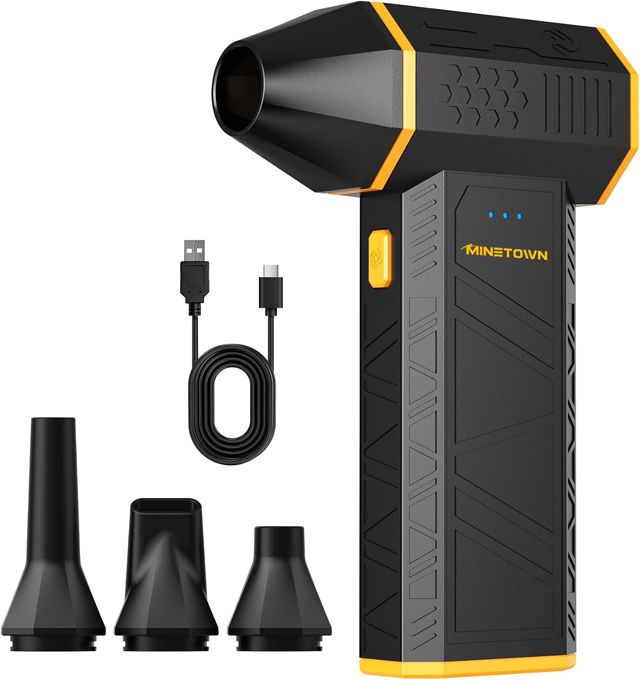 SwiftFlow X3 Plumeau à air comprimé 110 000 tr/min super puissant, 3 vitesses réglables et rechargeables, souffleur d'air sans fil pour ordinateur, clavier, maison, extérieur et voiture