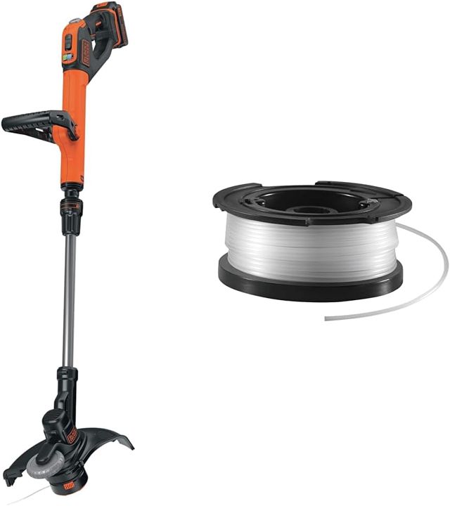 BLACK+DECKER Coupe-Bordures sans Fil 18V, Coupe-Bordures Electrique 28 cm & Bobine de Rechange pour Coupe-Bordures, Bobine Reflex, 10 m de Fil en Nylon Reflex, Fil de ⌀1,5 mm, A6481-XJ