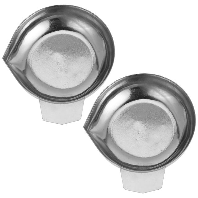 ibasenice Mini Plateaux de Pesée en Acier Inoxydable Lot de 2 pour Balances Électroniques, Ouverture Pointue Facilitant le Versement, Adaptés la Cuisine Bijoux