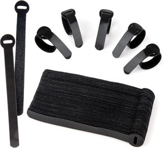 Lot de 60 attaches de câble réutilisables noires réglables et libérables pour la gestion des câbles de PC, les cordons d'organisation, la télévision, le bureau