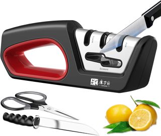 Aiguiseur de Couteaux Professionnel 4 en 1 - Pour Couteaux et Ciseaux de Cuisine | Affûtage Précis Lames Lisses
