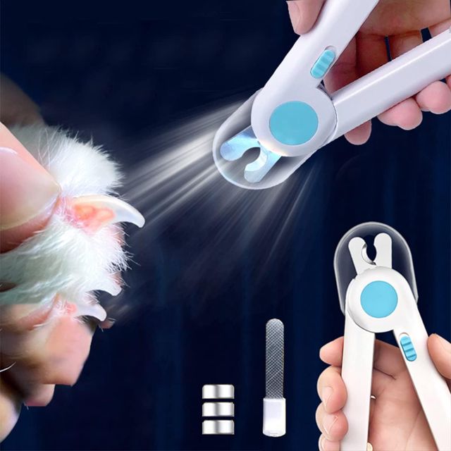 Tondeuse à Ongles Pour Animaux Domestiques Avec Lumière Led, Professionnel Coupe Griffes Animaux De Compagnie Protection Contre Les Éclaboussures, Pour Les Animaux De Petite Et Moyenne (Rose)