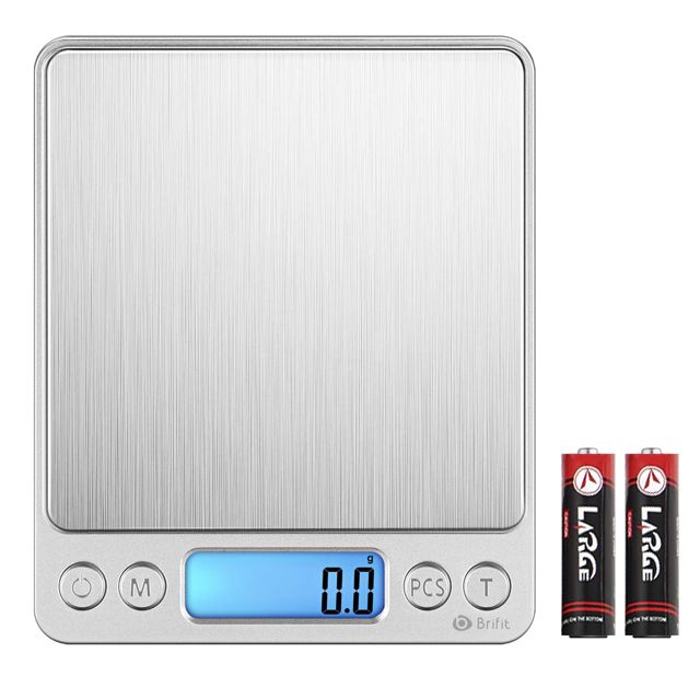 AMIR Balance de Cuisine, 3kg x de 0.1g, Échelle de Lettre de Haute Précision avec La Fonction de Tare, Fonction de Compte de Morceau, Grande pour des Ingr¨¦dients de Mesure, Bijoux, Or, Timbre