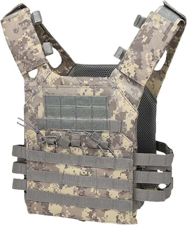 Gilet tactique réglable pour homme - Gilet de combat militaire - Airsoft - Paintball - Pour l'extérieur - Jungle - Jeu de protection - Gilet sans manches - Veste tendance pour homme
