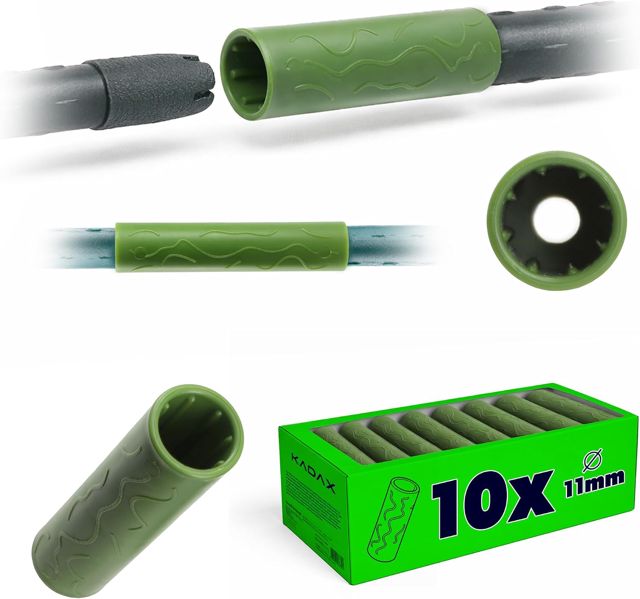 KADAX Lot de 10 Connecteur Droit pour Tuteurs de Plantes, Tube de Connexion en Plastique de Haute qualité, connecteur en 10 Parties pour Plantes de Jardin (11mm /)