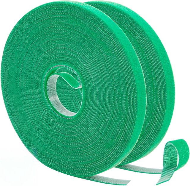 Attaches de Jardin pour Plantes Longueur Totale 14,56m Bande de Fixation Réutilisable 10mm de Large Vert pour Plantes Grimpantes
