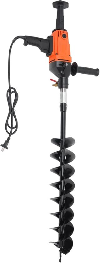 Tarière électrique, tarière de jardin, puissance : 1900 W, 120 mm, longueur du foret : 800 mm, 1000 tr/min