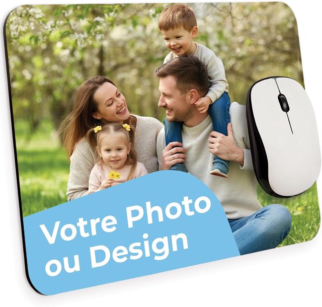 Cimpress Tapis de Souris Personnalisable avec Logo ou Texte, 24,2 x 20,2 cm