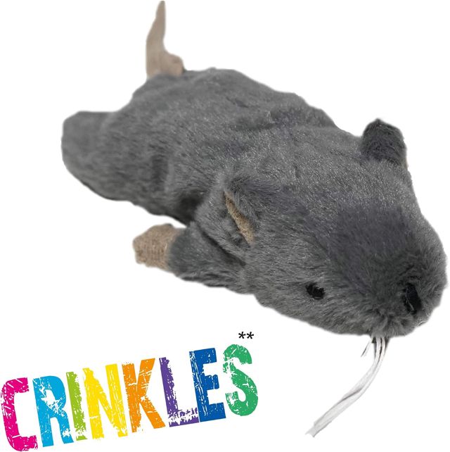 Tyrol | Jouet Peluche en forme de Souris Géante | A base de Papier Crinckle et d'Herbe | Aide au Développement Physique et Mental du Chat | Taille de 20 cm | 1 unité