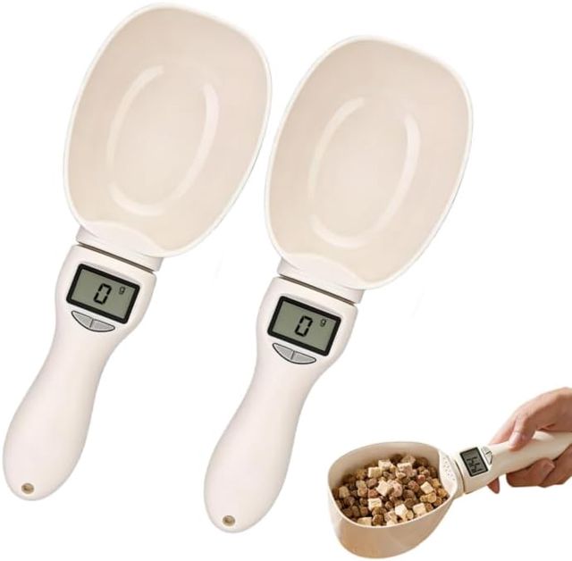 Lot de 2 balances de cuisine numériques précises de 0,1 g - Pour les plus petites quantités - Capacité de charge de 800 g - Pour épices, cuillères à peser, nourriture pour chien
