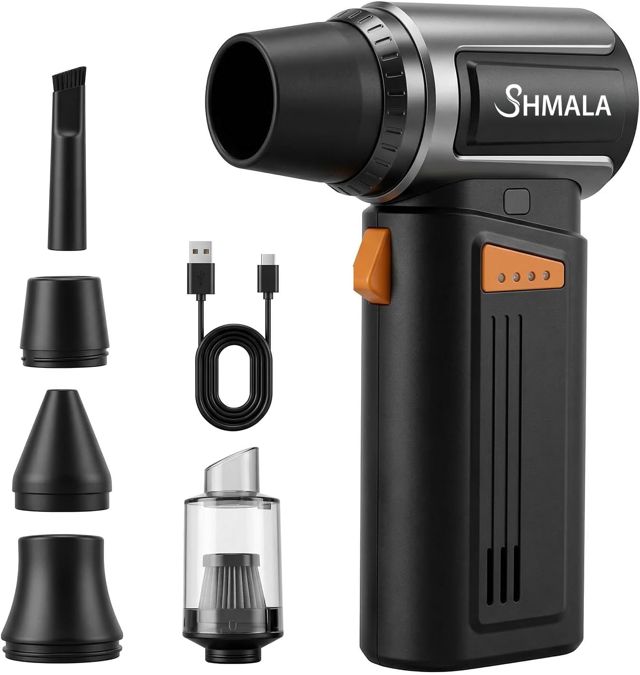 150 000 tr/min, 2 en 1, dépoussiéreur électrique sans fil à air comprimé avec 4 vitesses et un clic maximum, souffleur d'air rechargeable pour nettoyage de clavier de voiture PC
