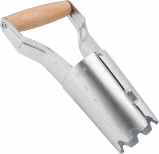 plantoir à bulbes de Acier Inoxydable Outillage de Jardin avec Un repère de Profondeur de 4 Pouces planteur à Fleurs avec Un Manche en Bois plantoir Jardinage pour Tulipes et narcisses