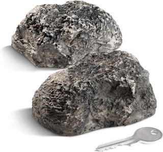 com-four® Pierres Cache Clés avec Compartiment Secret