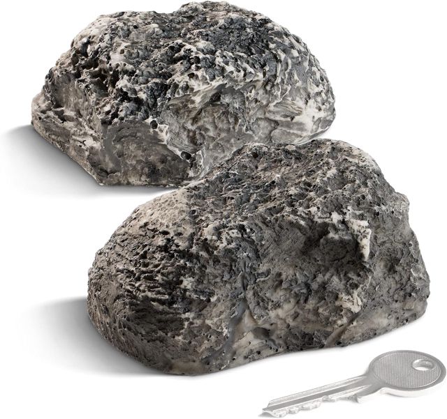 com-four® Pierres Cache Clés avec Compartiment Secret