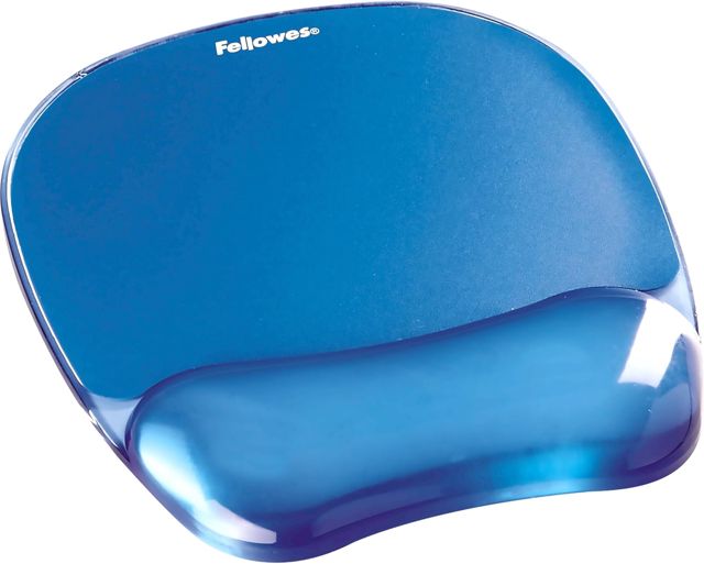 Fellowes Tapis de Souris Repose Poignet Crystal Gel, Tapis de Souris Ergonomique, en Gel Transparent Noir