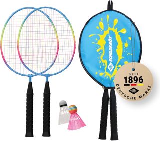 Schildkröt Set de Badminton Junior, pour Enfants, 2 Raquettes Raccourcies 45,5 cm, 2 Volants, Housse 3/4, 970907