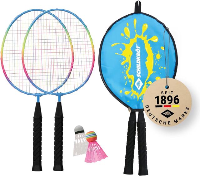 Schildkröt Set de Badminton Junior, pour Enfants, 2 Raquettes Raccourcies 45,5 cm, 2 Volants, Housse 3/4, 970907