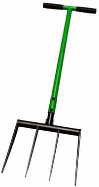 Broadfork Fourche à creuser avec 4 dents en acier au carbone – Aérateur de sol pour jardin et potager – Largeur de travail 31 cm – Longueur totale 105 cm – Aération manuelle du sol sans creuser