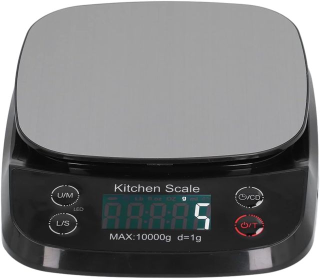 Alvinlite Balance de Cuisson Rechargeable en Acier Inoxydable, Balance de Cuisine Alimentaire Ménage pour Cuisson Cuisson Préparation de Repas(10kg/1g-Noir) Balance