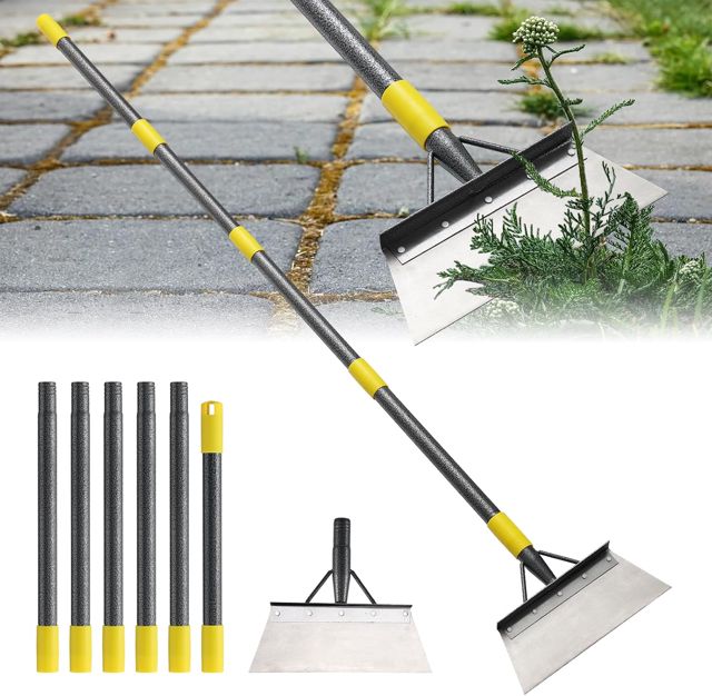 Pelle Jardinage, Outillage de Jardin Pelle de Nettoyage Multifonctionnelle de 165 cm avec Poignée d'extension en Acier Inoxydable, Grattoir à Percussion, pour Espace Extérieur, Maison, Ferme