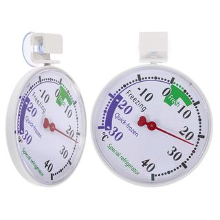 MAGICLULU Lot de 2 Thermomètres pour Réfrigérateur Congélateur en Plastique Réutilisable Affichage à Cadran Portable pour Lecture Précise Cuisine et Supermarché