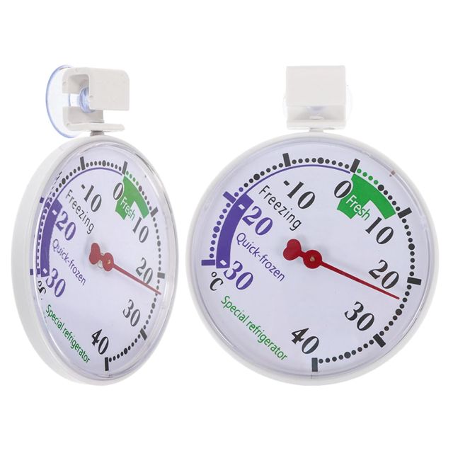 MAGICLULU Lot de 2 Thermomètres pour Réfrigérateur Congélateur en Plastique Réutilisable Affichage à Cadran Portable pour Lecture Précise Cuisine et Supermarché