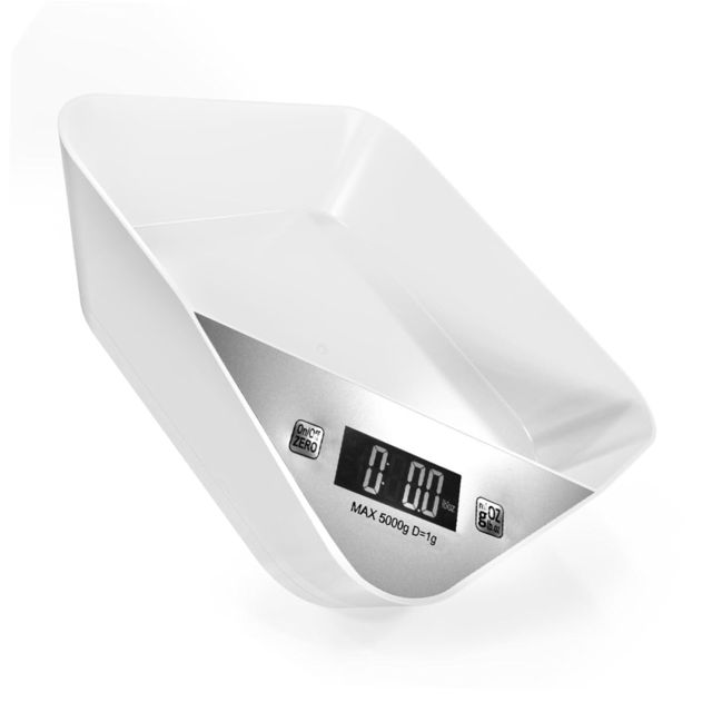 Alipis 5000g Échelle De Cuisine Électronique Avec Bol Balance Numérique Pour Préparation Des Aliments Facile à Nettoyer Blanc