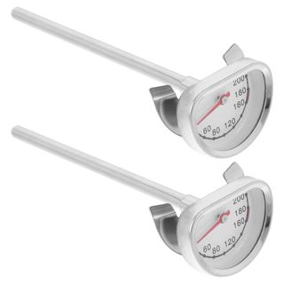 ABOOFAN 2 Pièces Thermomètre Cuisine 0-200°c en Acier Inoxydable avec Sonde 10cm et Support, pour Cuisson à L'huile Poêles et Fritures, Adapté aux Cuisiniers Amateurs