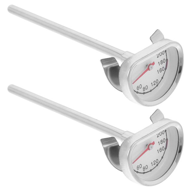 ABOOFAN 2 Pièces Thermomètre Cuisine 0-200°c en Acier Inoxydable avec Sonde 10cm et Support, pour Cuisson à L'huile Poêles et Fritures, Adapté aux Cuisiniers Amateurs