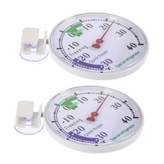 ABOOFAN Thermomètre de Réfrigérateur et Congélateur, Lot de 2, Plastique Réutilisable, Blanc, pour Supermarché Cuisine