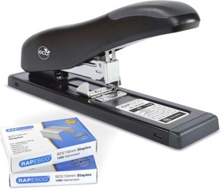 Rapesco 1307 ECO Agrafeuse HD-100 et 2000 Agrafes de Type 923/10 mm, Noir