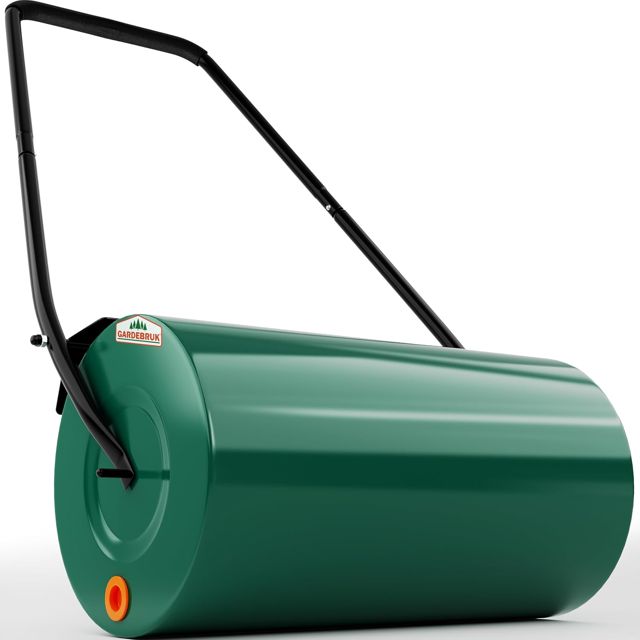 GARDEBRUK® Rouleau à Gazon 60cm 50L poignée rembourrée bavette antiprojection Remplissage Sable Eau pelouse Herbe Jardin Rouleau a Main agricole