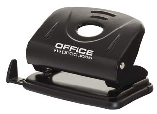 OFFICER PRODUCTS Perforatrice 18052211-05, jusqu'à 25 feuilles, mécanisme et boîtier en métal, bras en plastique (ABS), couleur: noir, capuchon en plastique antidérapant pour la base